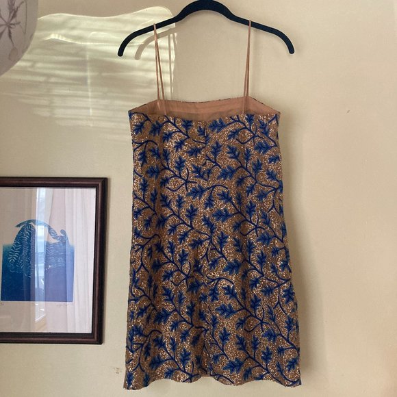 The Odells Anthropologie Gold Dress Small Petite - Picture 2 of 5